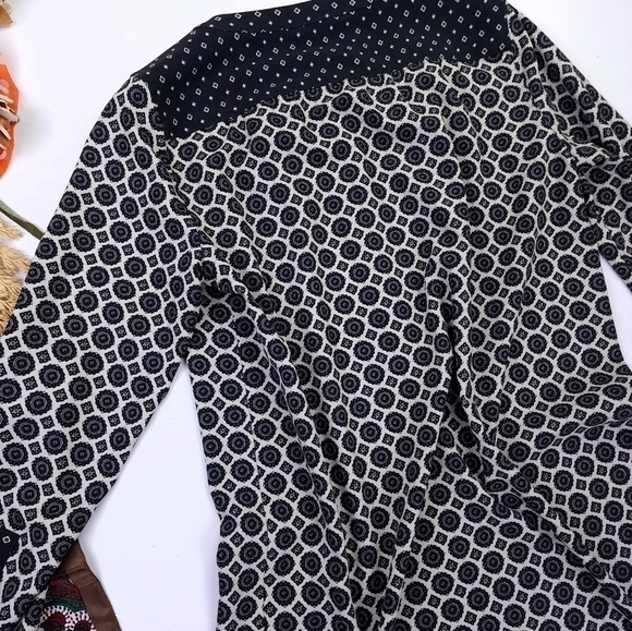 Loft Charcoal Cream Dress  Small Petite - Picture 11 of 13